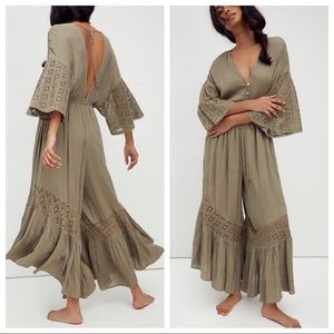 Free people olive Angela jumpsuit